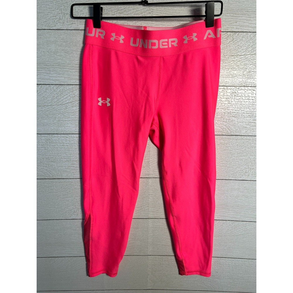 Under Armour Girl YLG Youth Large Hot Pink HeatGear Legging 1373950 26x21